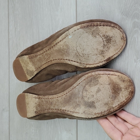 Tory Burch Womens CarolineElastic Logo Suede Slip On Ballet Flats sz 7.5 - Picture 12 of 13